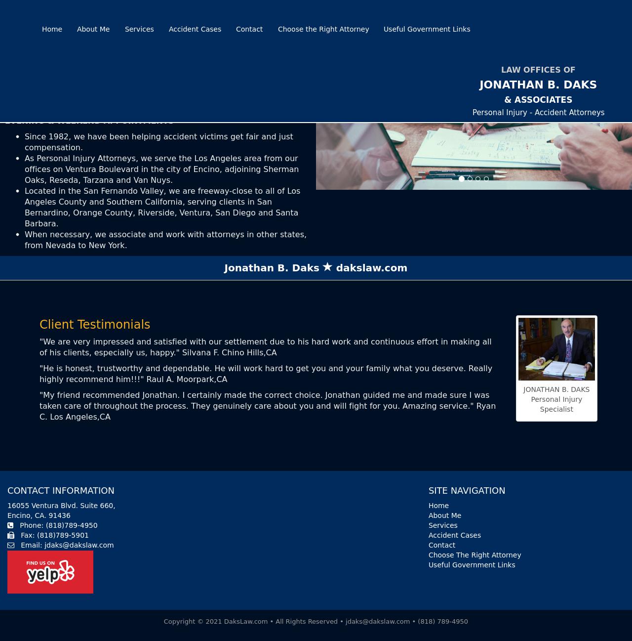 Jonathan B. Daks Auto Accidents & Personal Injury Attorneys - Encino CA Lawyers