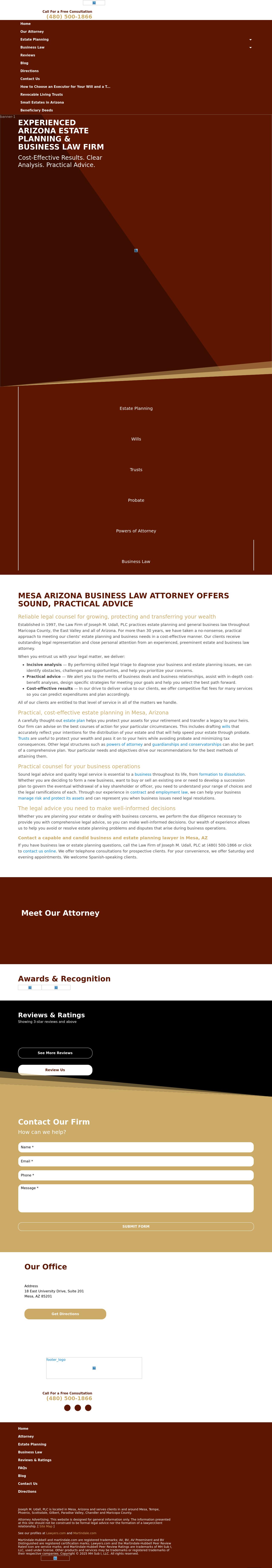 Joseph M. Udall PLC - Mesa AZ Lawyers