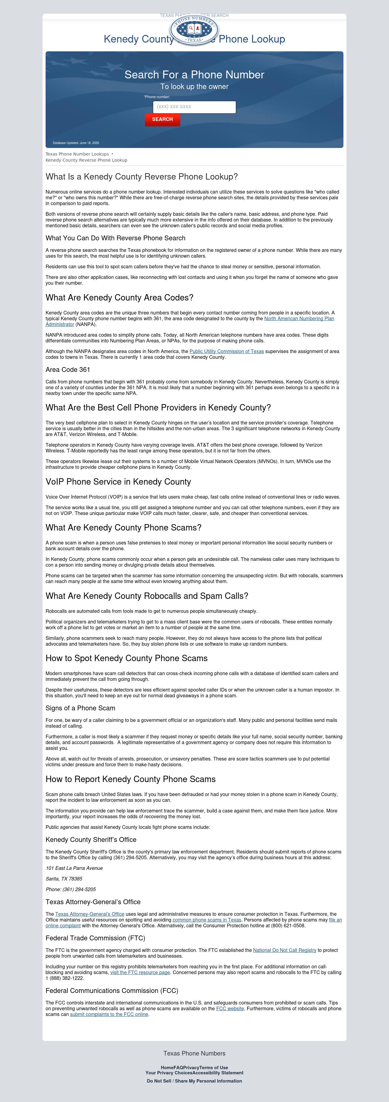 Kenedy County Reverse Phone Lookup - Sarita TX Lawyers