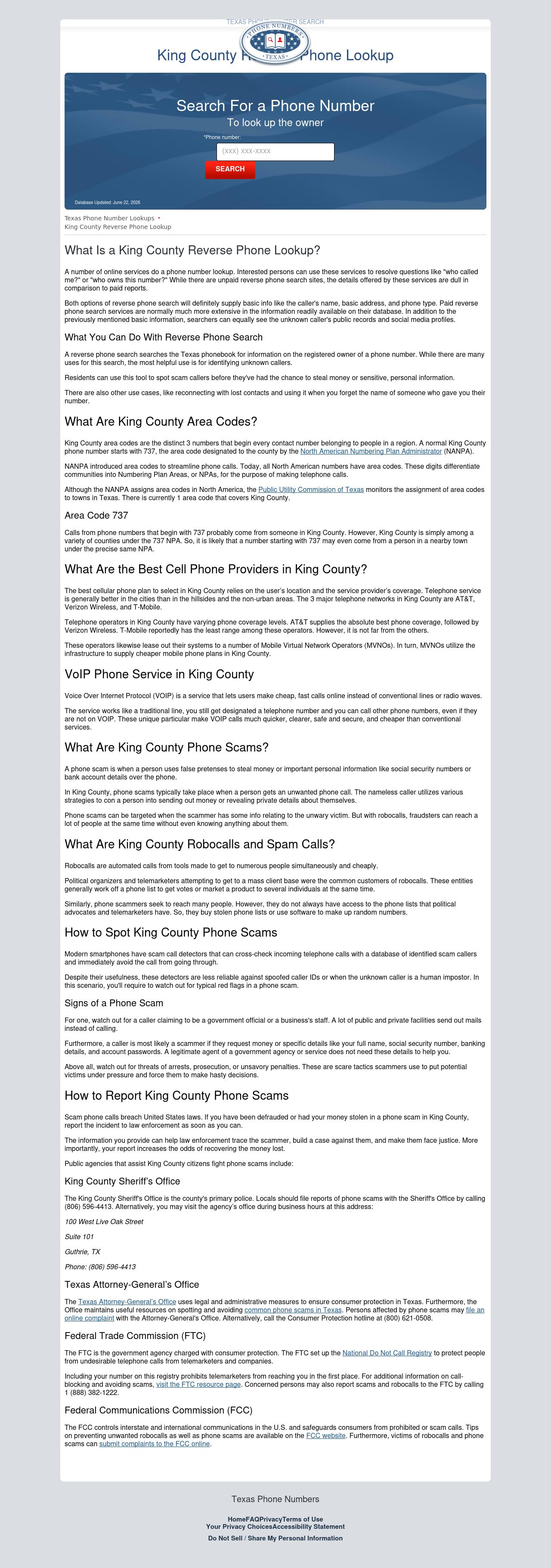 King County Reverse Phone Lookup - Guthrie TX Lawyers