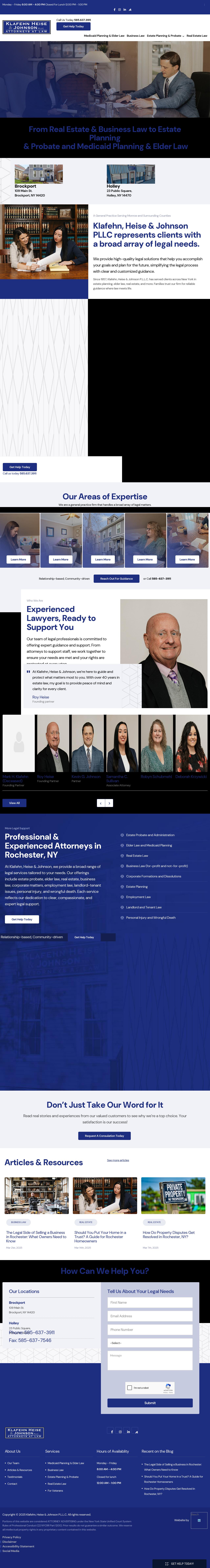 Klafehn, Heise & Johnson P.L.L.C., Attorneys at Law - Brockport NY Lawyers