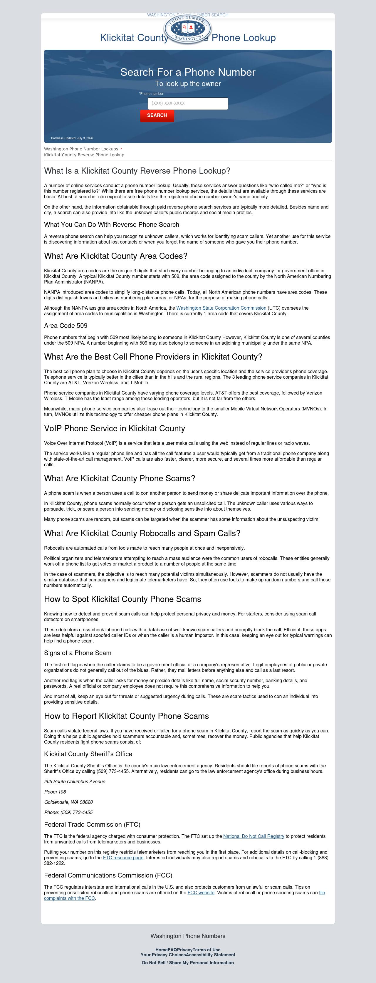 Klickitat County Phone Number Lookup - Bingen WA Lawyers