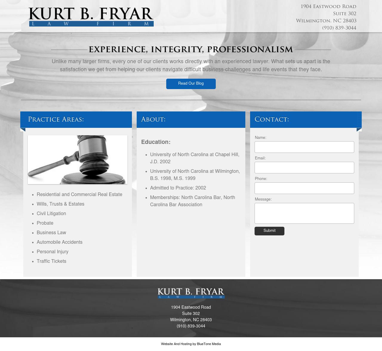 Kurt B Fryar Attorney at Law - Wilmington NC Lawyers