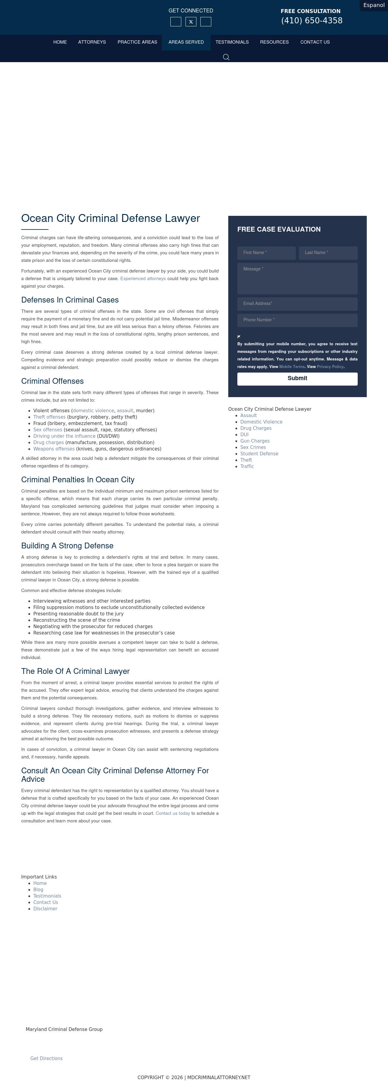 Maryland Criminal Defense Law Group - Ocean City MD Lawyers