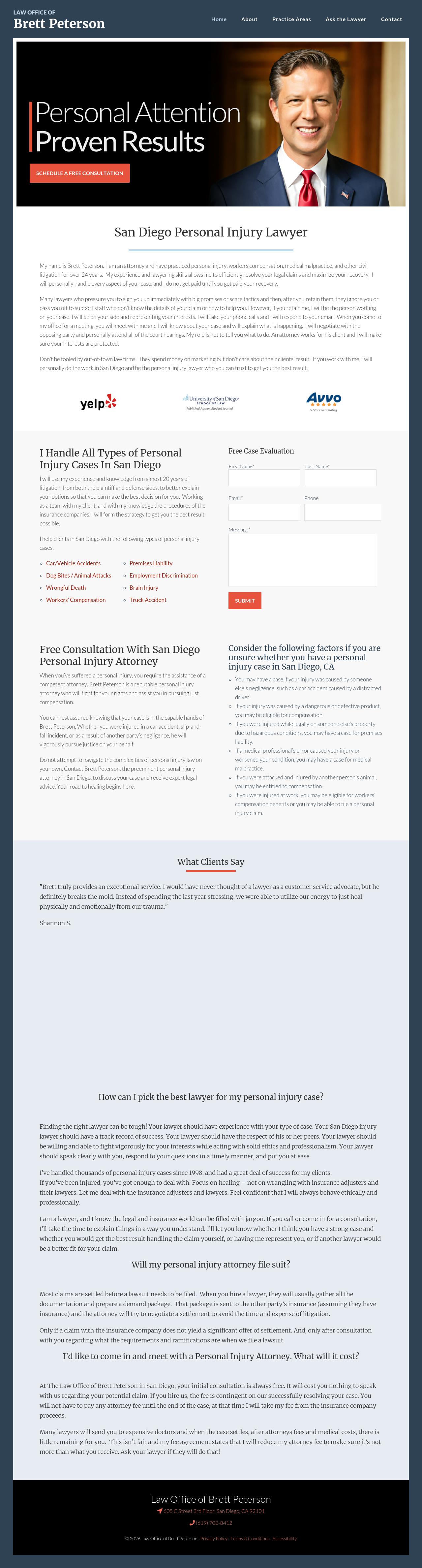 Law Office of Brett Peterson - San Diego CA Lawyers
