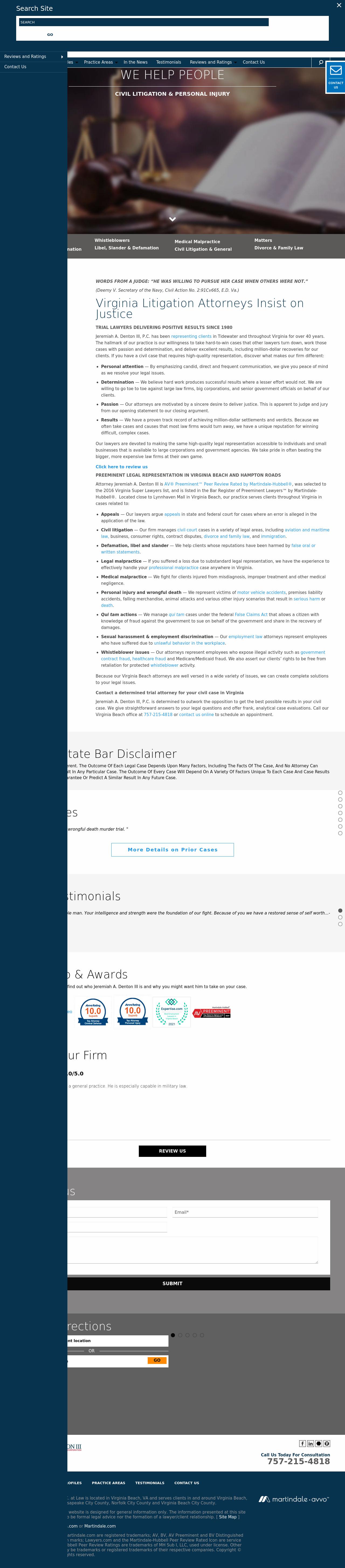 Law Office of Jeremiah A. Denton III - Virginia Beach VA Lawyers