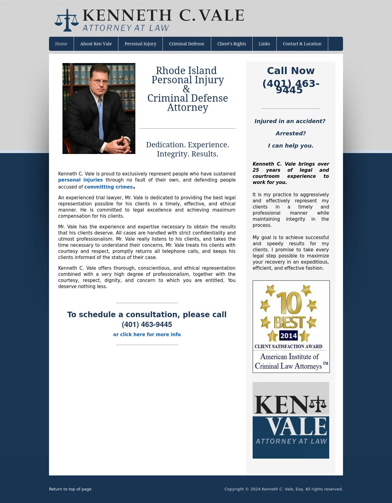 Law Office of Kenneth C. Vale - Cranston RI Lawyers