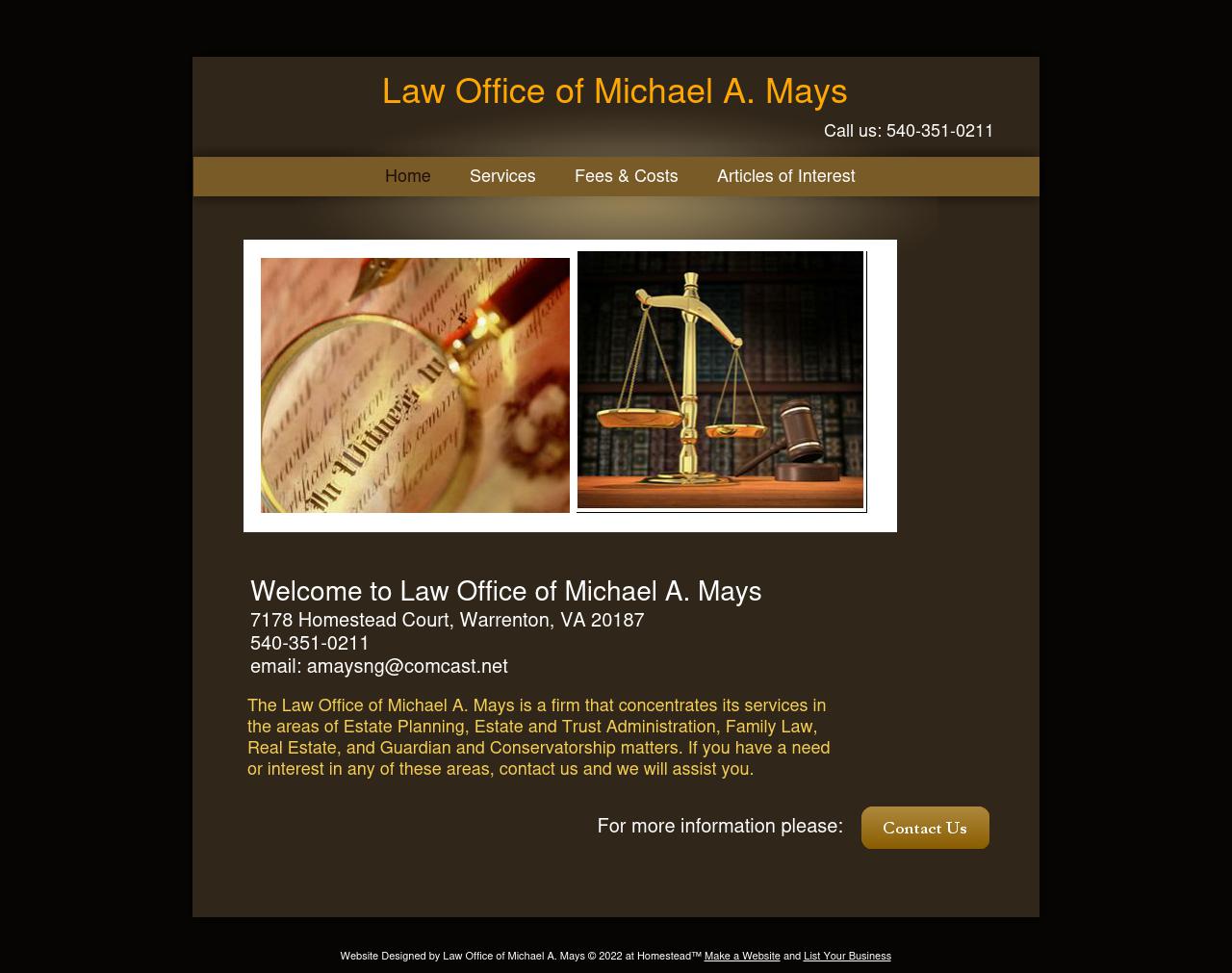 Law Office of Michael A. Mays - Warrenton VA Lawyers