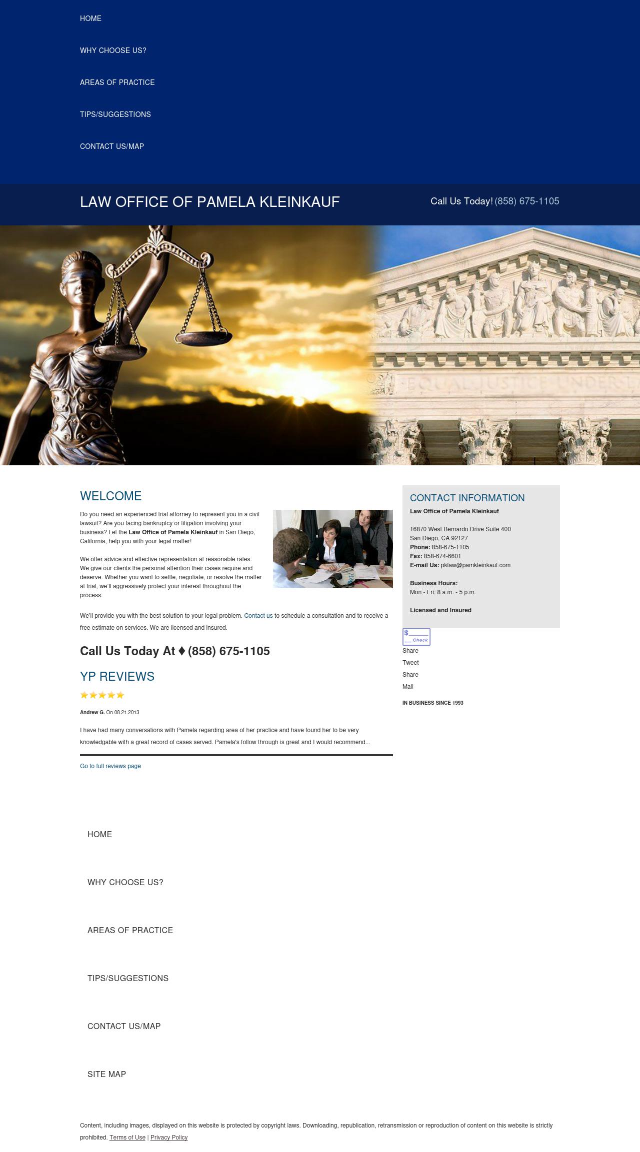 Law Office of Pamela Kleinkauf - San Diego CA Lawyers