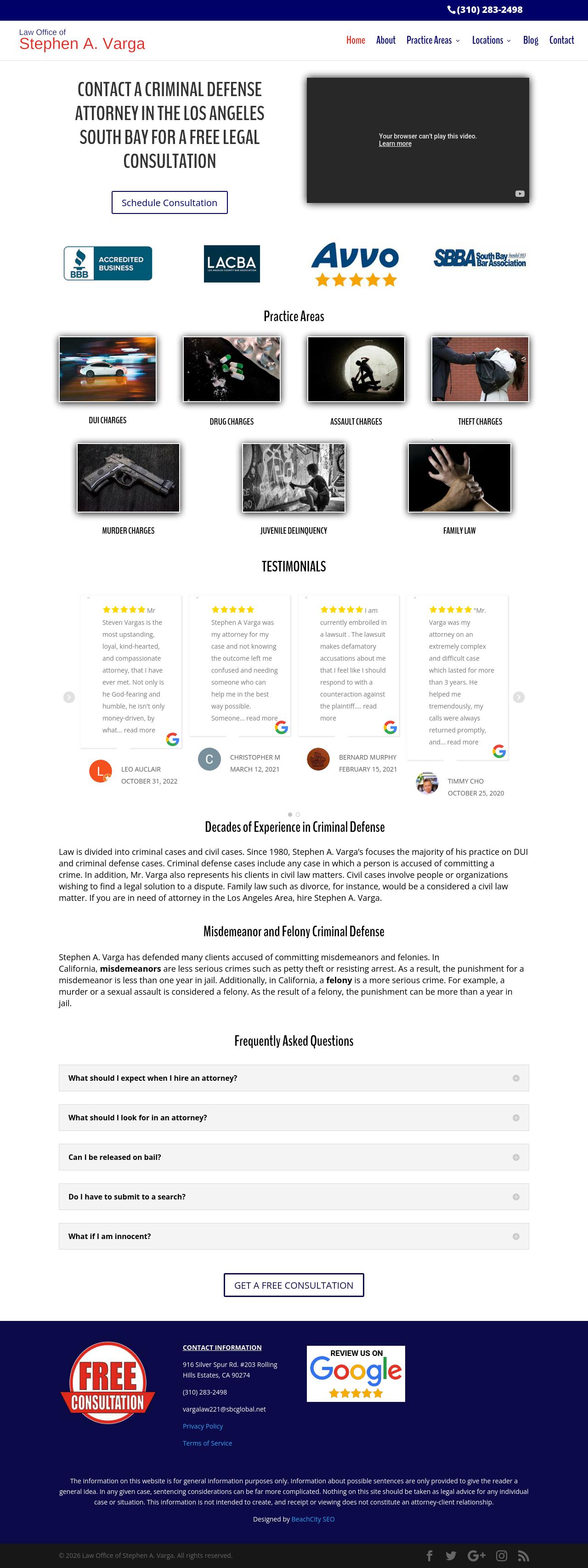 Law Office of Stephen A. Varga - Rolling Hills Estates CA Lawyers