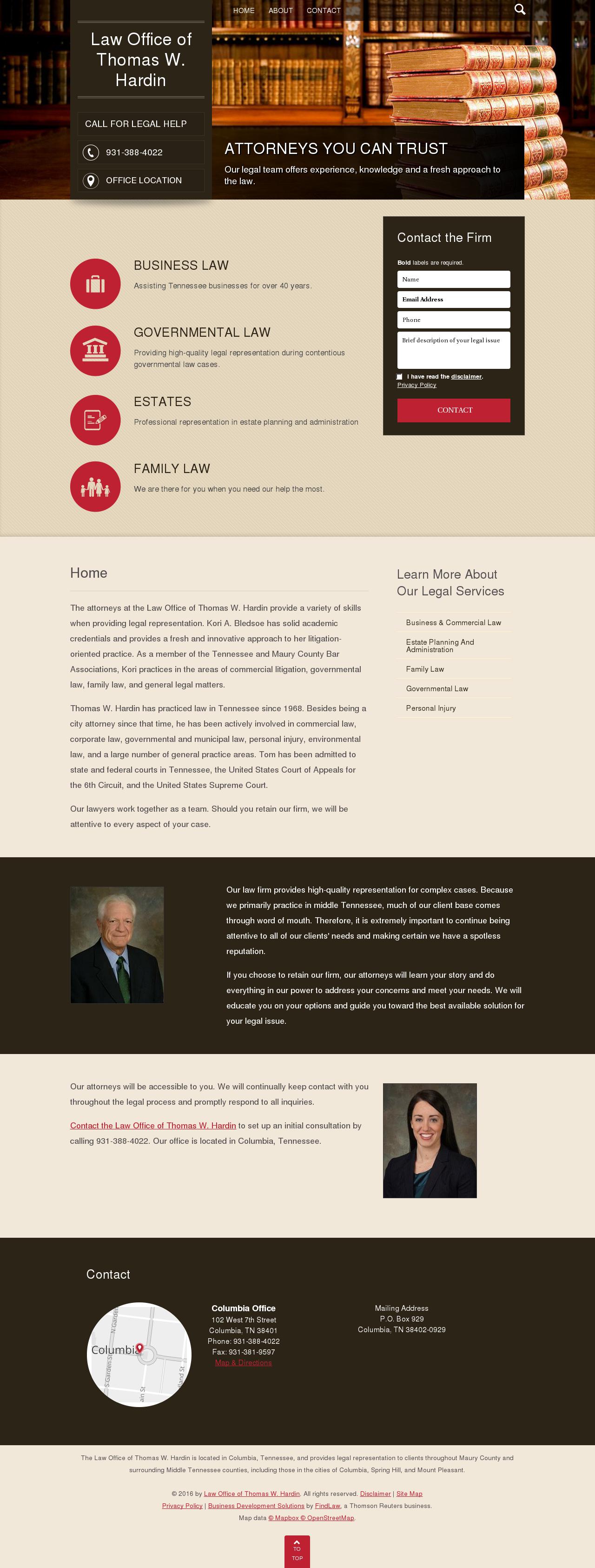 Law Office of Thomas W. Hardin - Columbia TN Lawyers