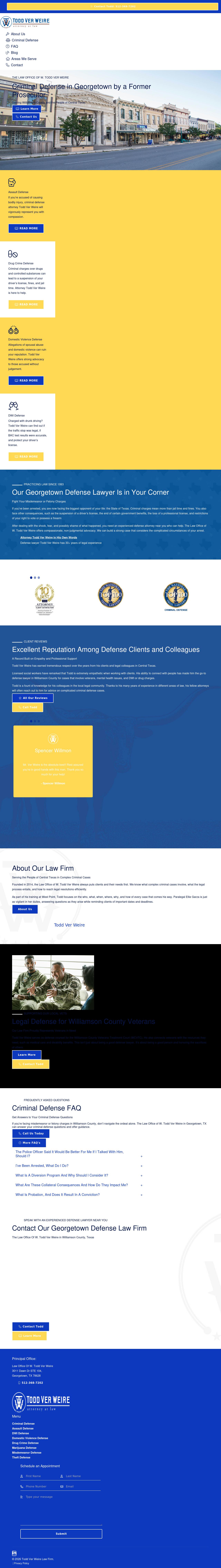 Law Office of W. Todd Ver Weire - Georgetown TX Lawyers