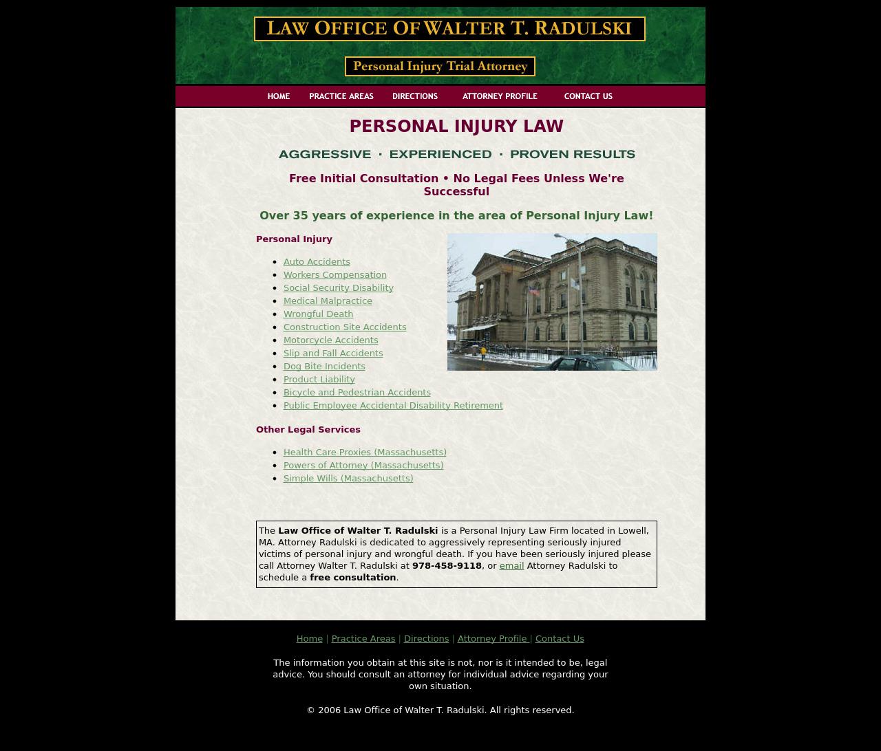 Law Office of Walter T. Radulski - Lowell MA Lawyers