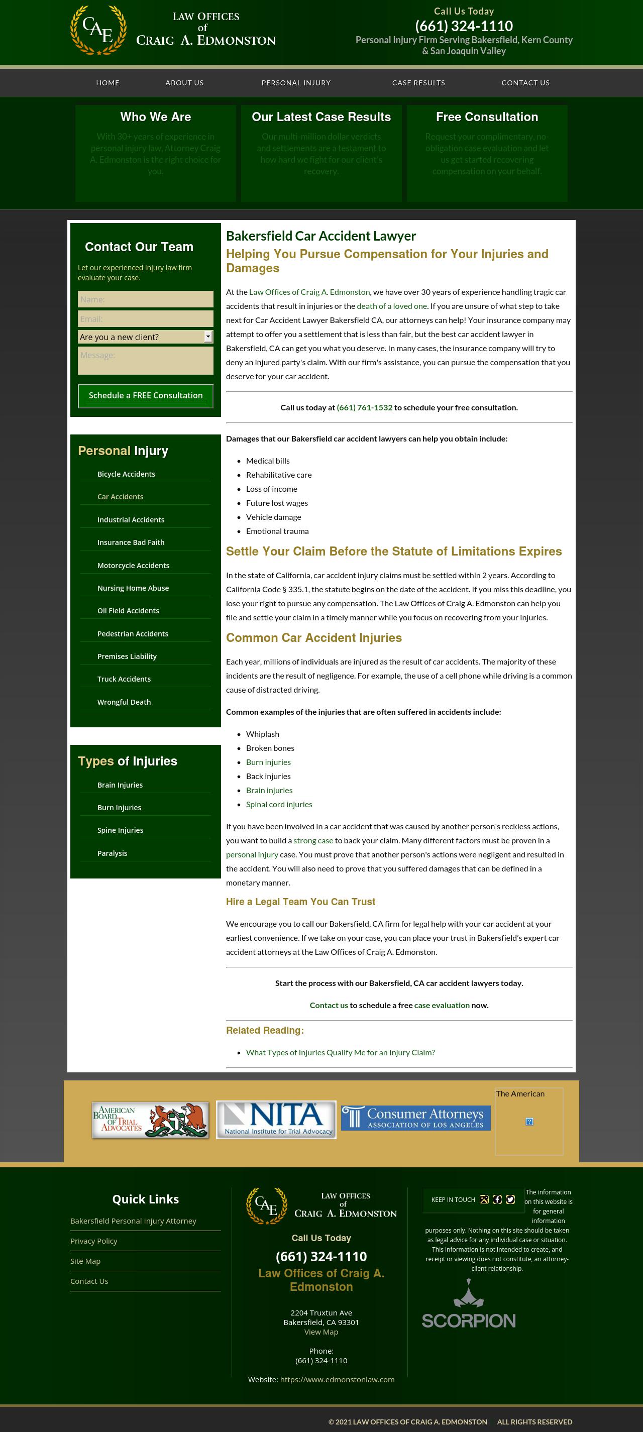 Law Offices of Craig A. Edmonston - Bakersfield TX Lawyers