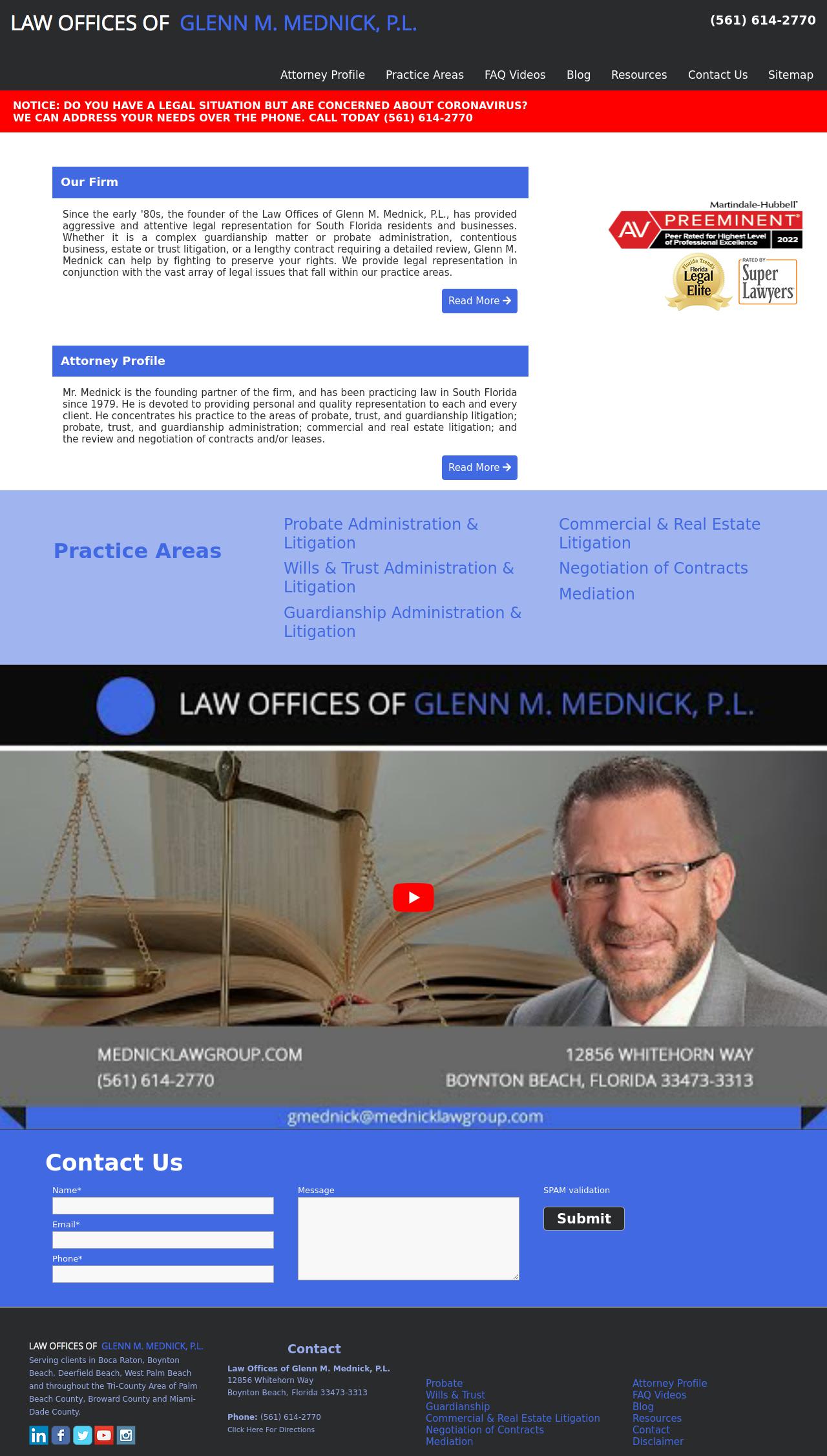 Law Offices of Glenn M. Mednick, P.L. - Boca Raton FL Lawyers