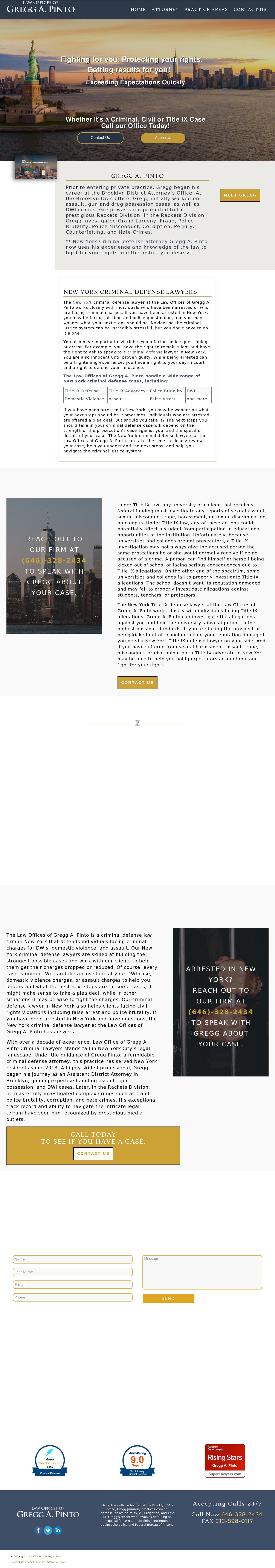 Law Offices of Gregg A Pinto Criminal Lawyers - New York City NY Lawyers