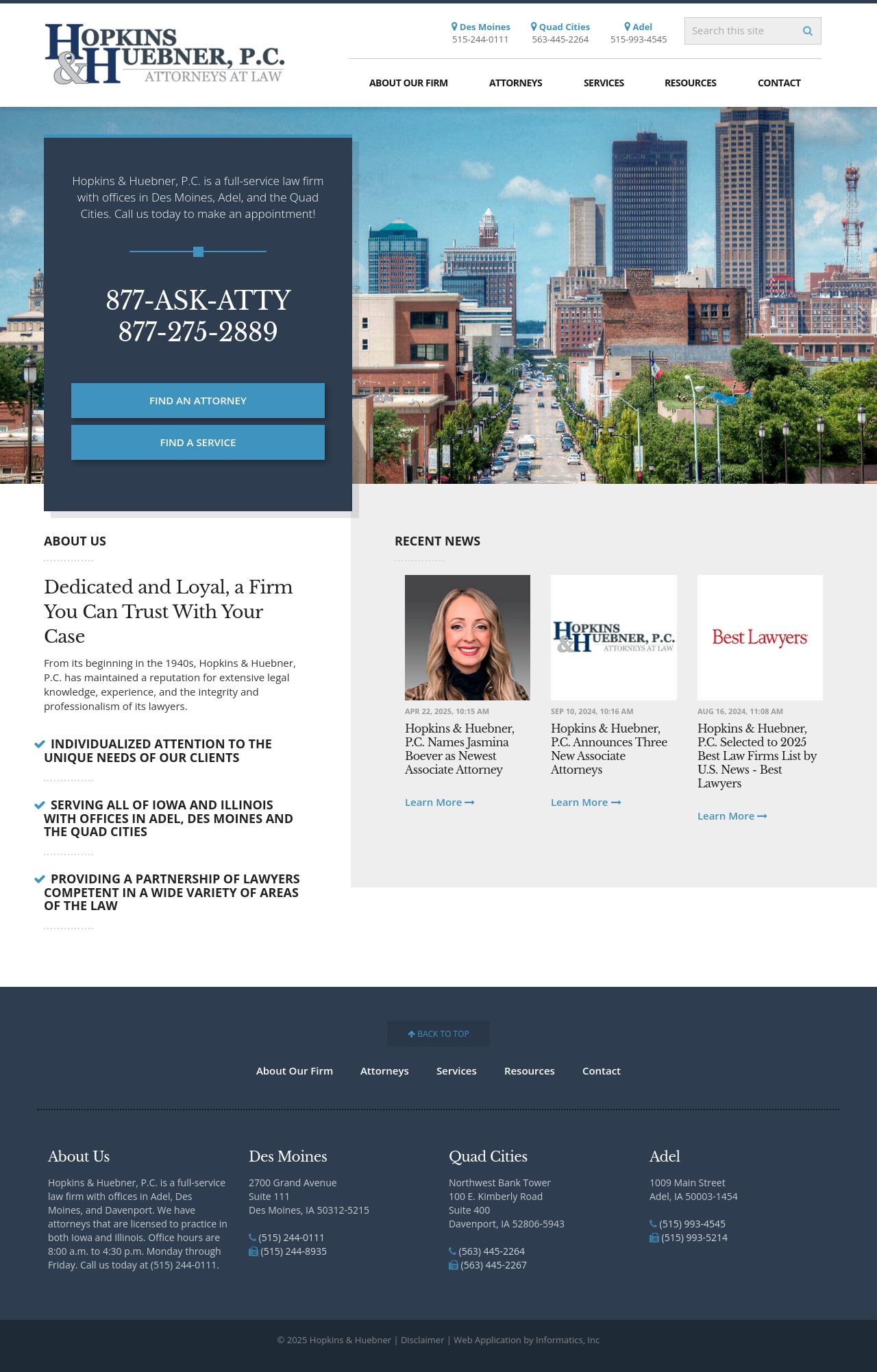 Law Offices of Hopkins & Huebner, P.C. - Des Moines IA Lawyers