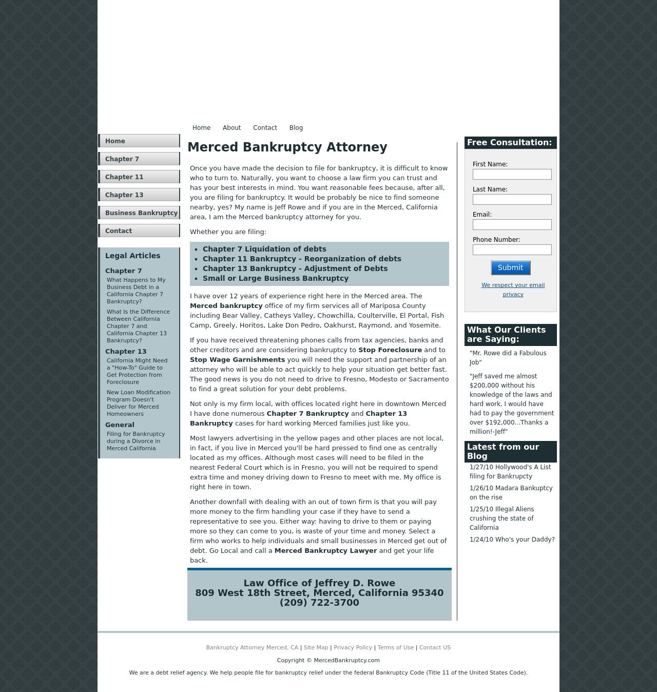 Law Offices of Jeffrey D. Rowe - Merced CA Lawyers