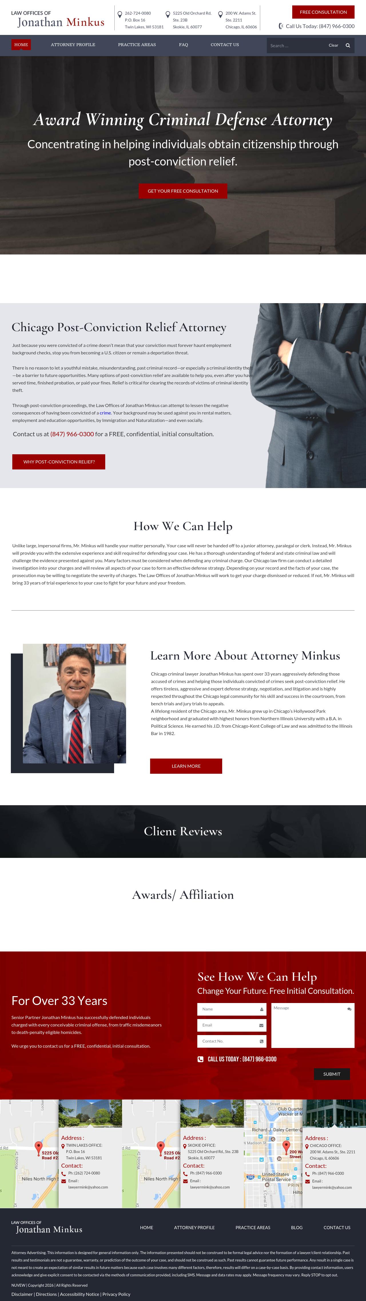 Law Offices of Jonathan Minkus - Skokie IL Lawyers