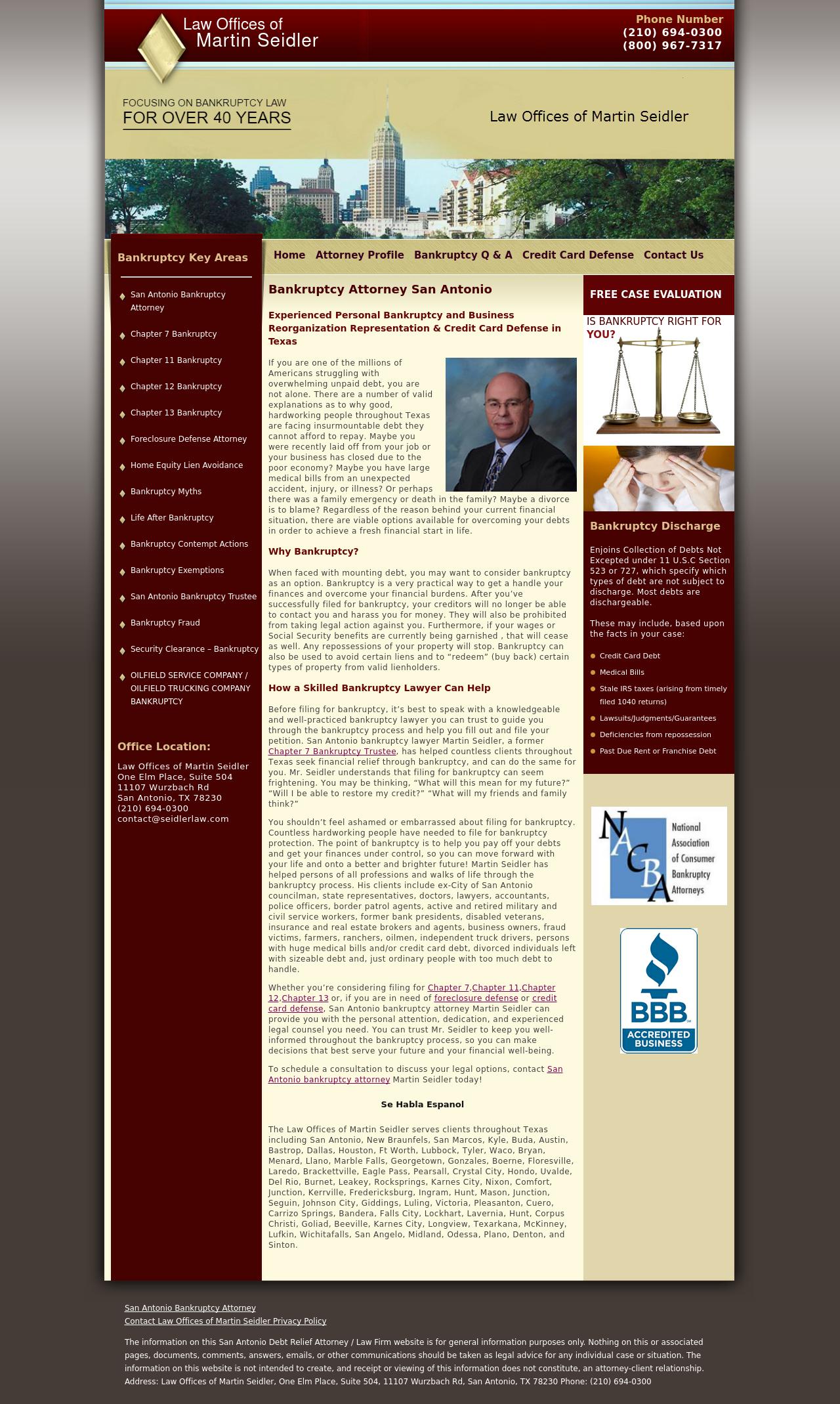 Law Offices of Martin Seidler - San Antonio TX Lawyers