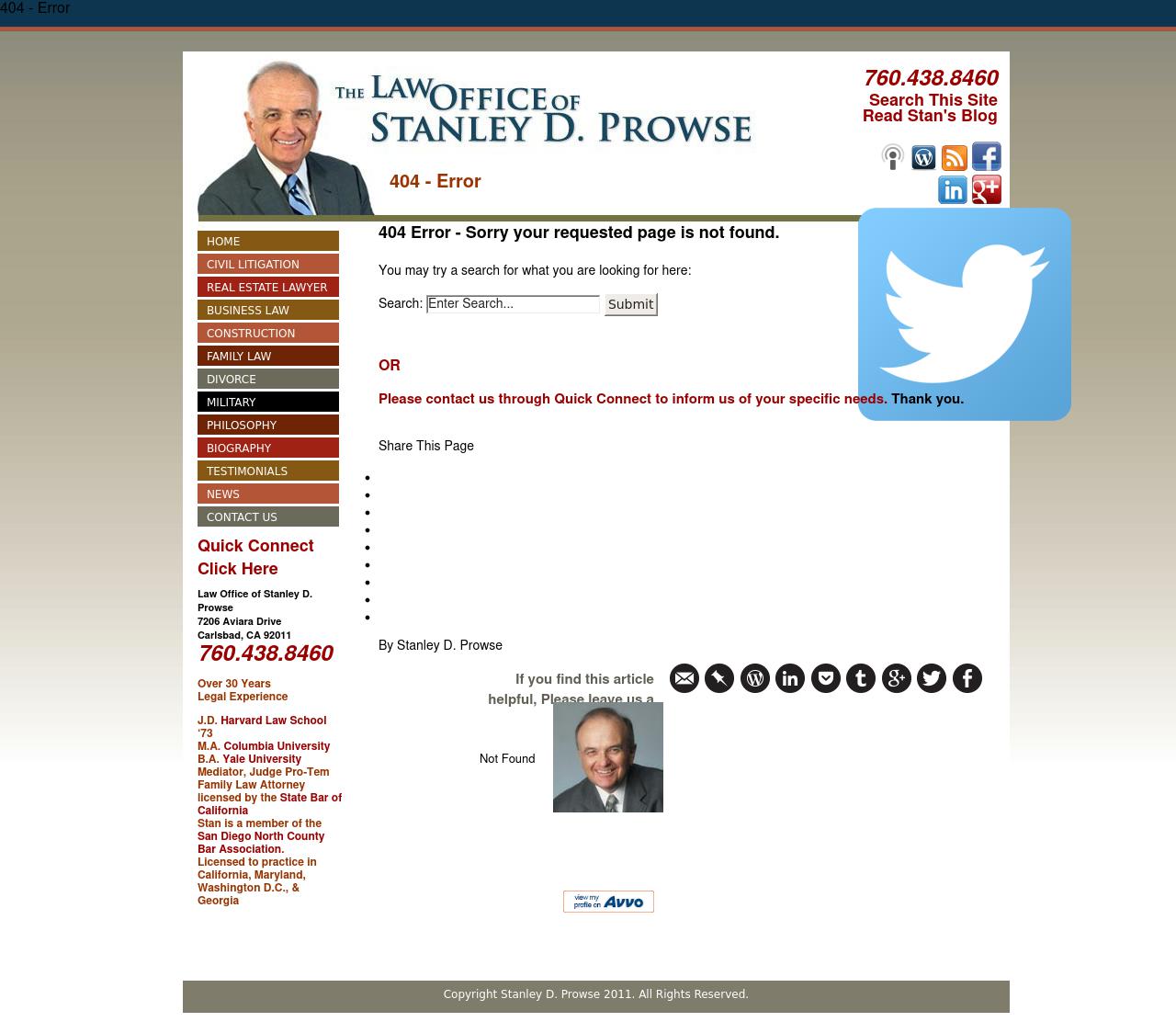 Law Offices Of Stanley D. Prowse - Carlsbad CA Lawyers