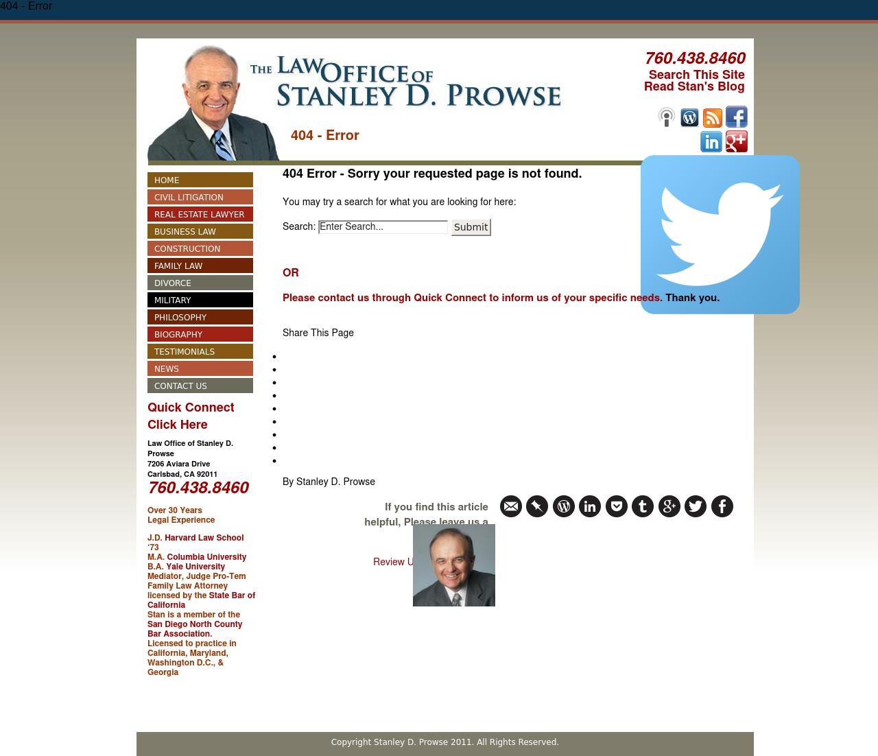 Law Offices Of Stanley D. Prowse - Carlsbad CA Lawyers