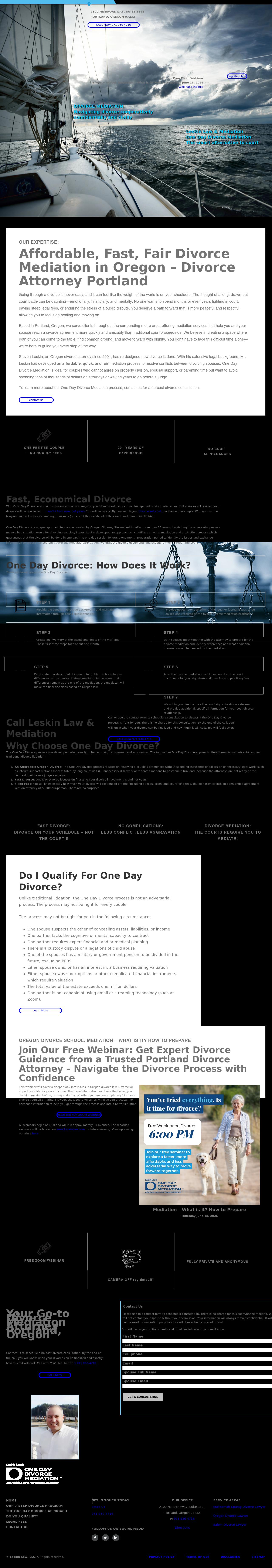 Leskin Law's One Day Divorce Mediation - Portland OR Lawyers