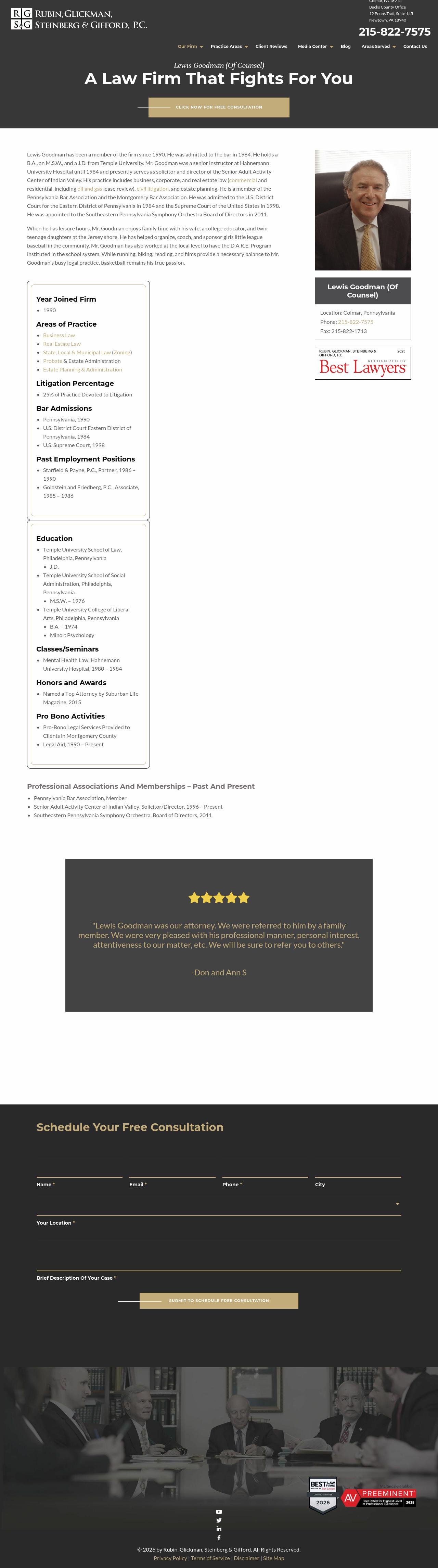 Lewis Goodman - Newtown PA Lawyers