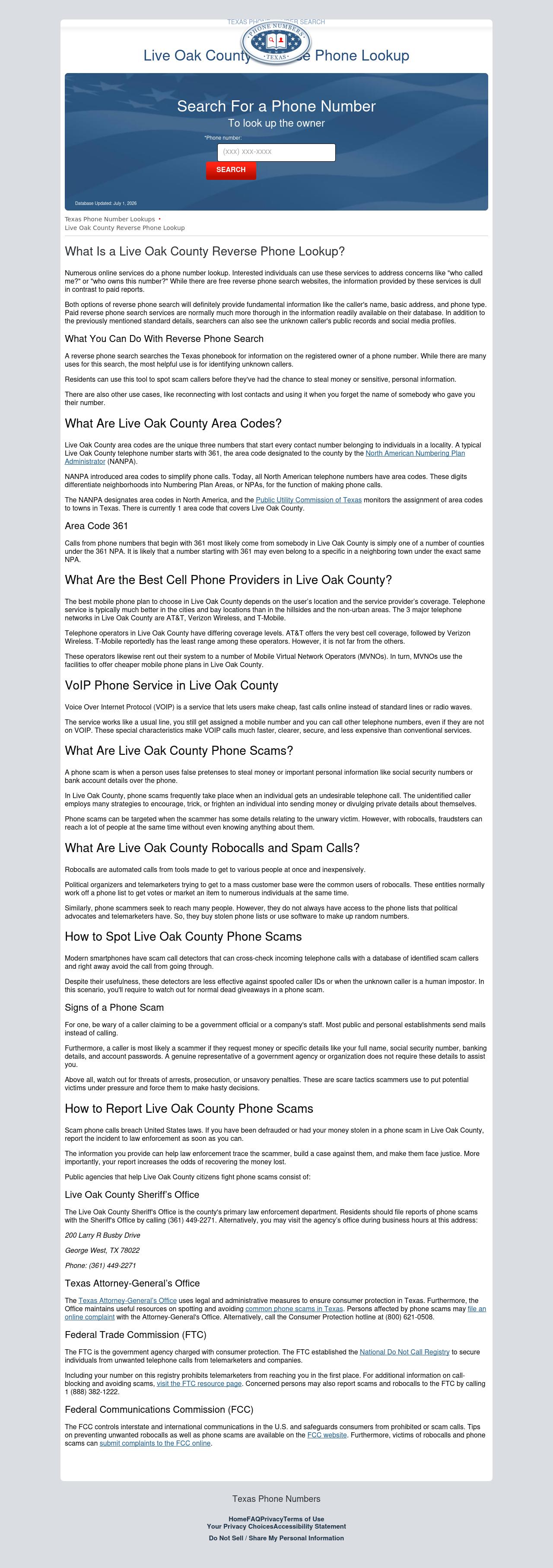Live Oak County Reverse Phone Lookup - George West TX Lawyers