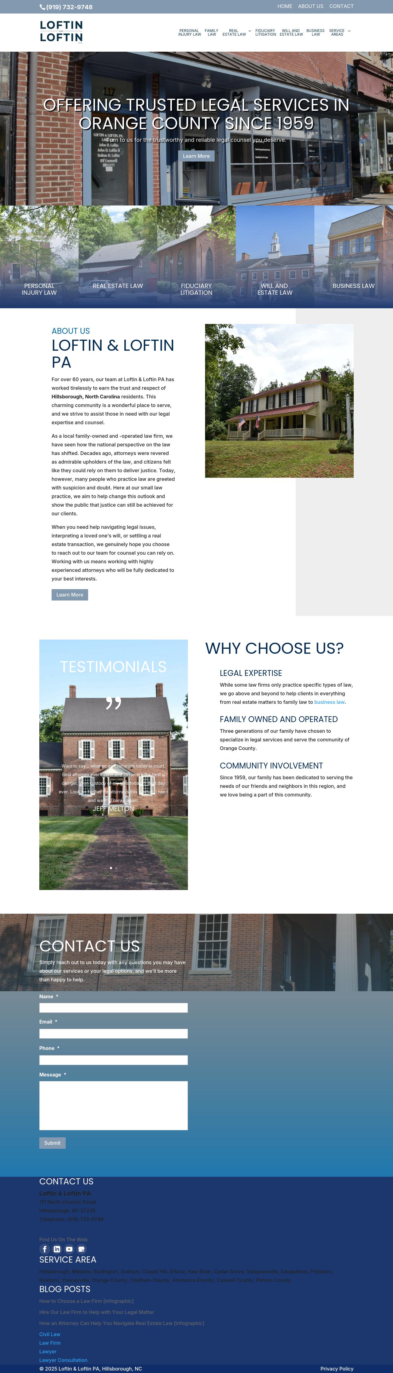 Loftin & Loftin PA Attorneys - Hillsborough NC Lawyers