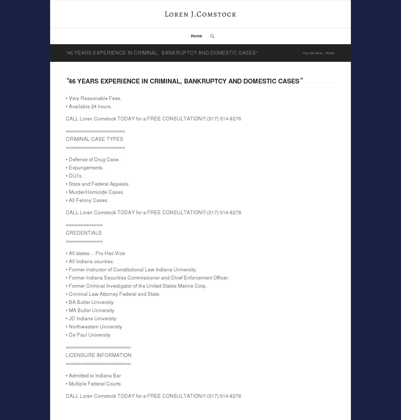 Loren J Comstock - Indianapolis IN Lawyers