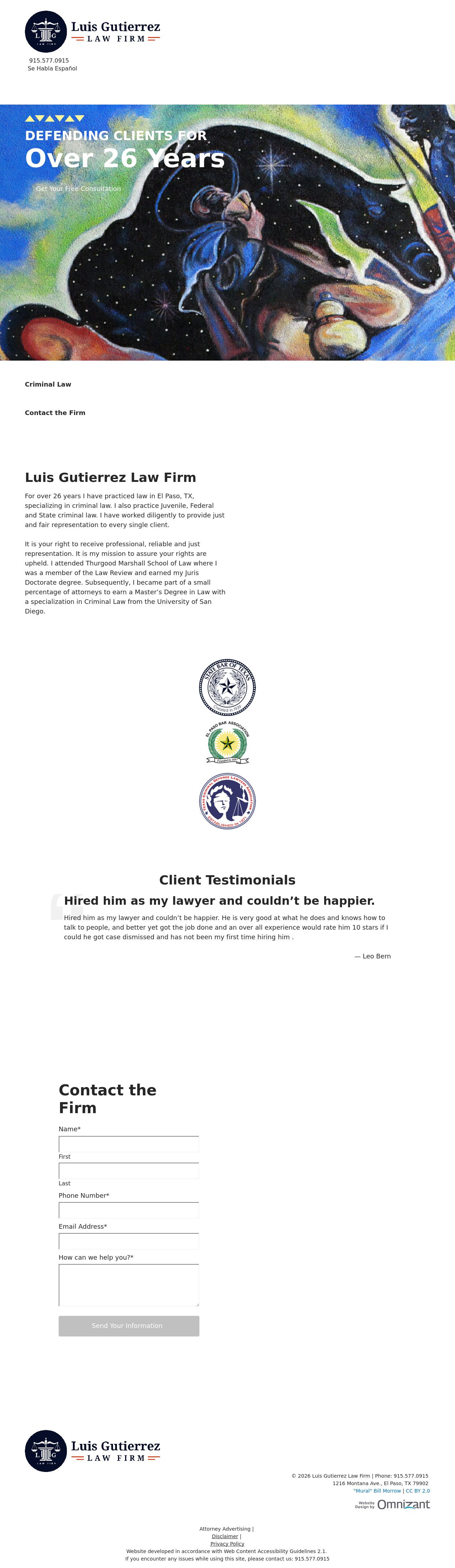 Luis Gutierrez Law Firm - El Paso TX Lawyers