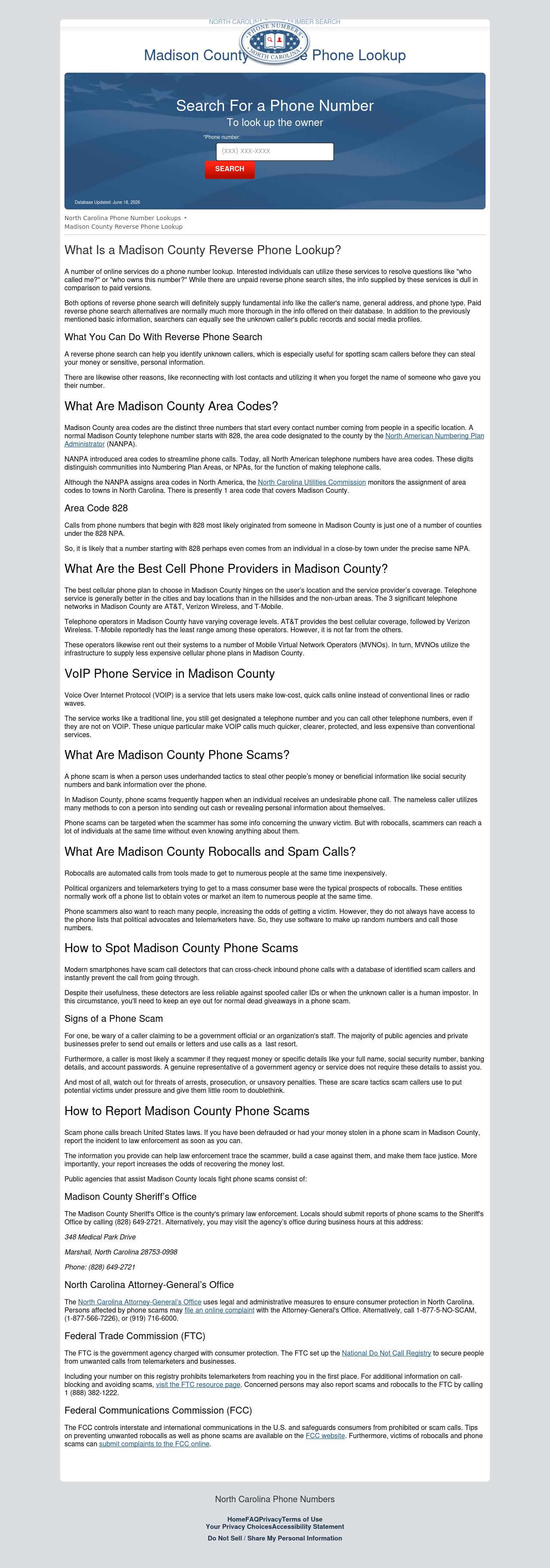 Madison County Phone Number Lookup - Marshall NC Lawyers
