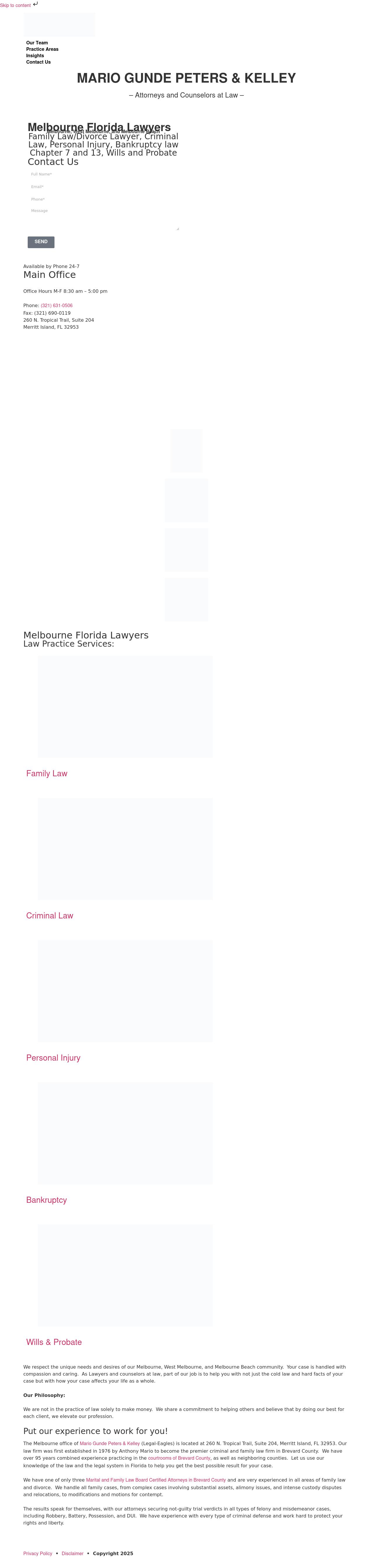 Mario Gunde Peters & Kelley - Melbourne FL Lawyers