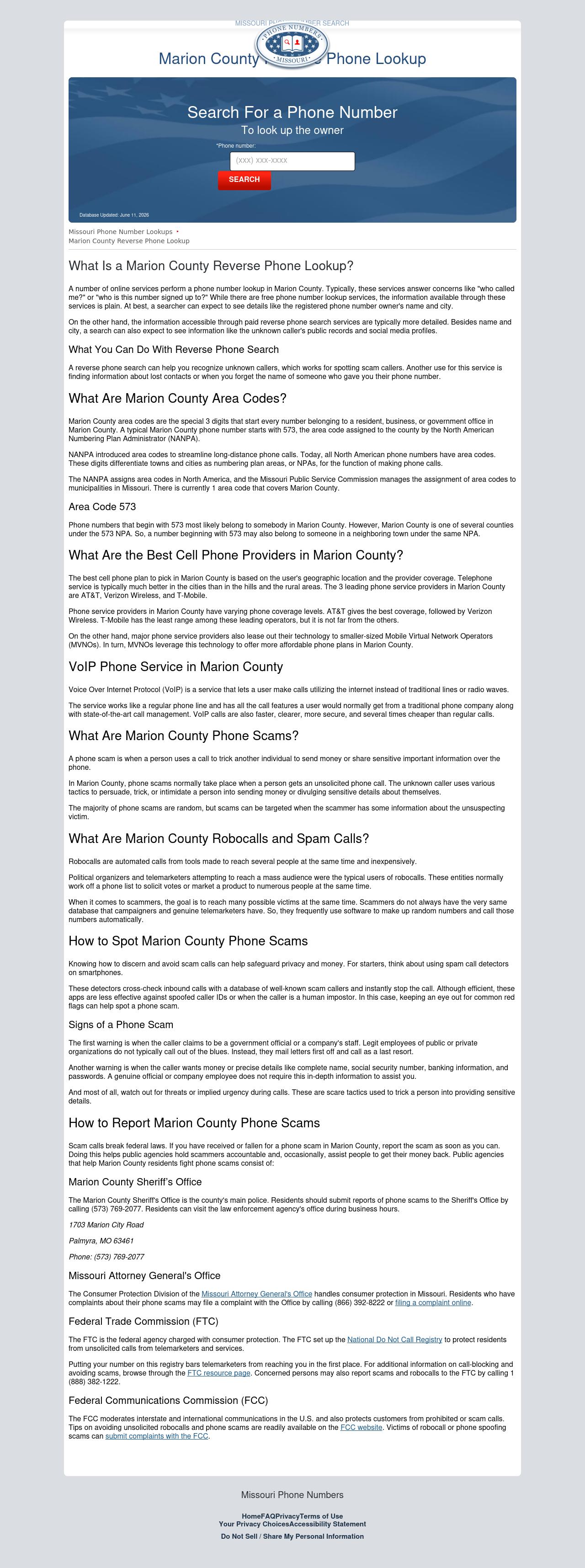 Marion County Phone Number Search - Hannibal MO Lawyers