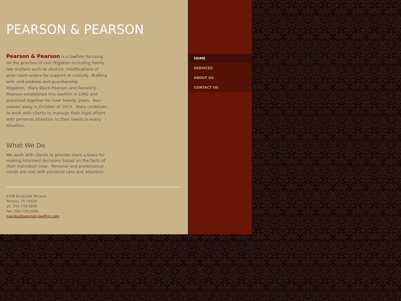 Mary Black Pearson, Pearson & Pearson - Temple TX Lawyers
