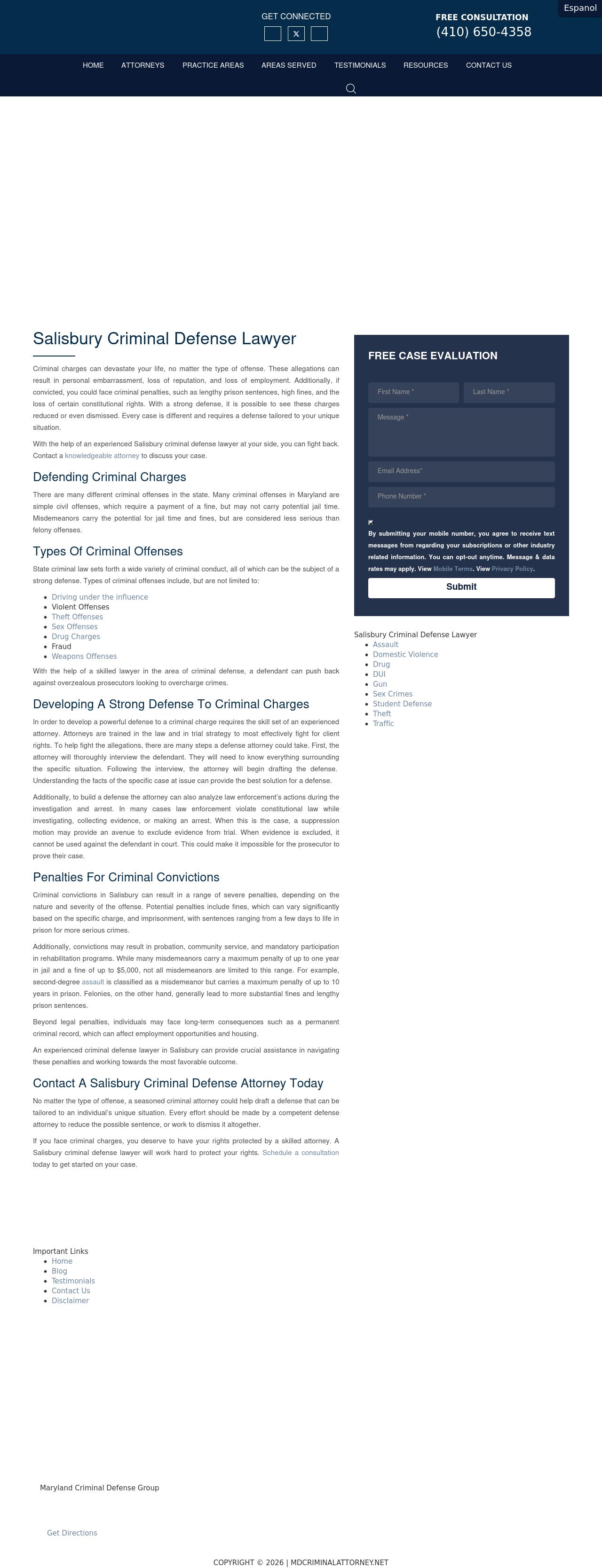 Maryland Criminal Defense Law Group - Salisbury MD Lawyers