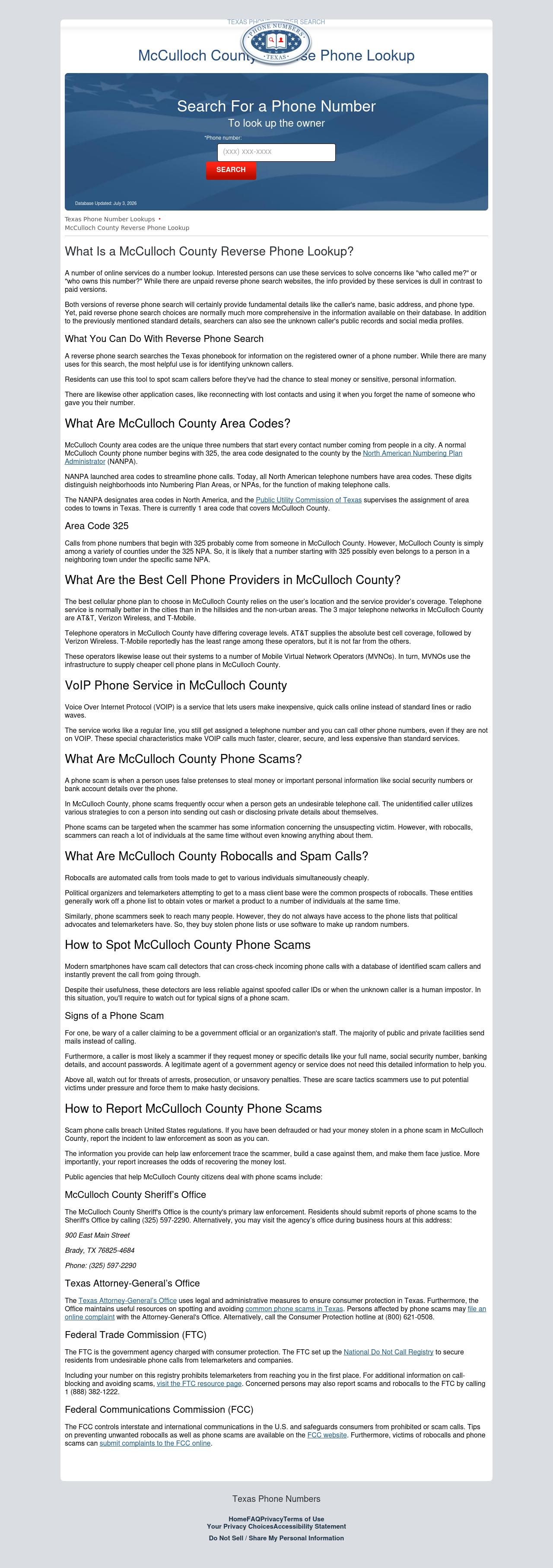 McCulloch County Reverse Phone Lookup - Brady TX Lawyers