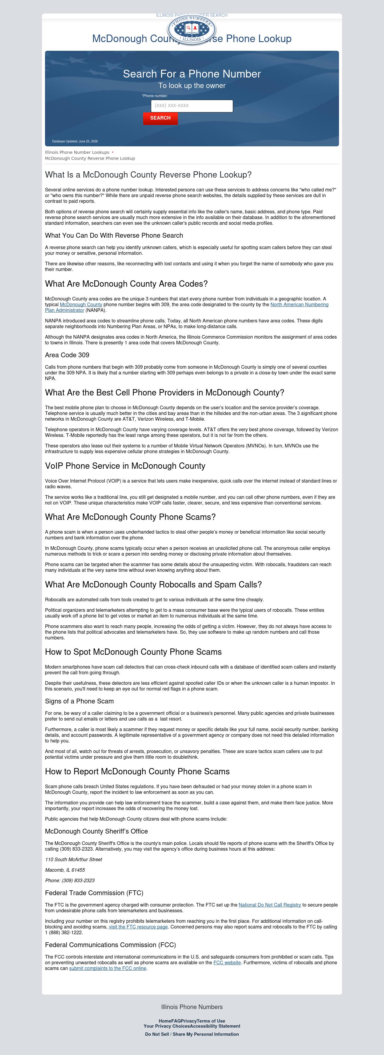 McDonough County Phone Number Search - Macomb IL Lawyers