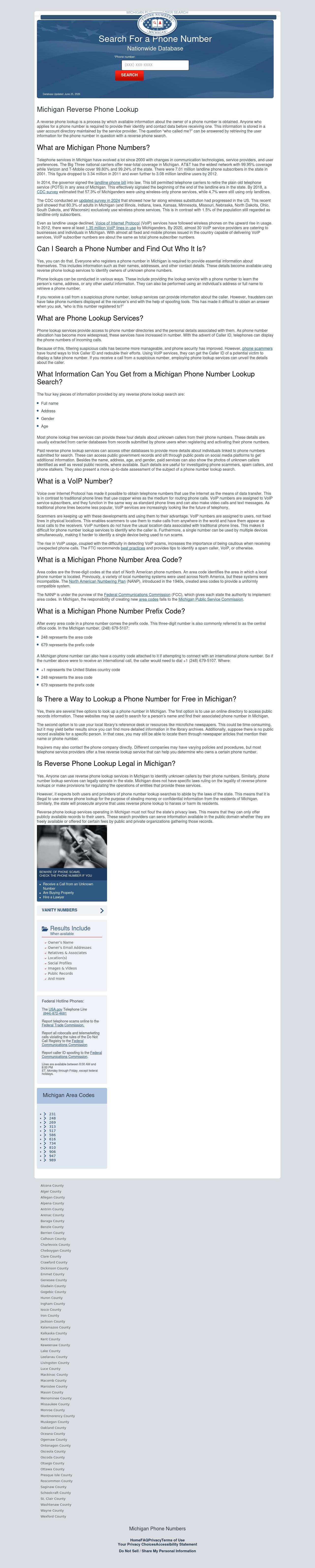 Michigan Reverse Phone Lookup - Algonac MI Lawyers
