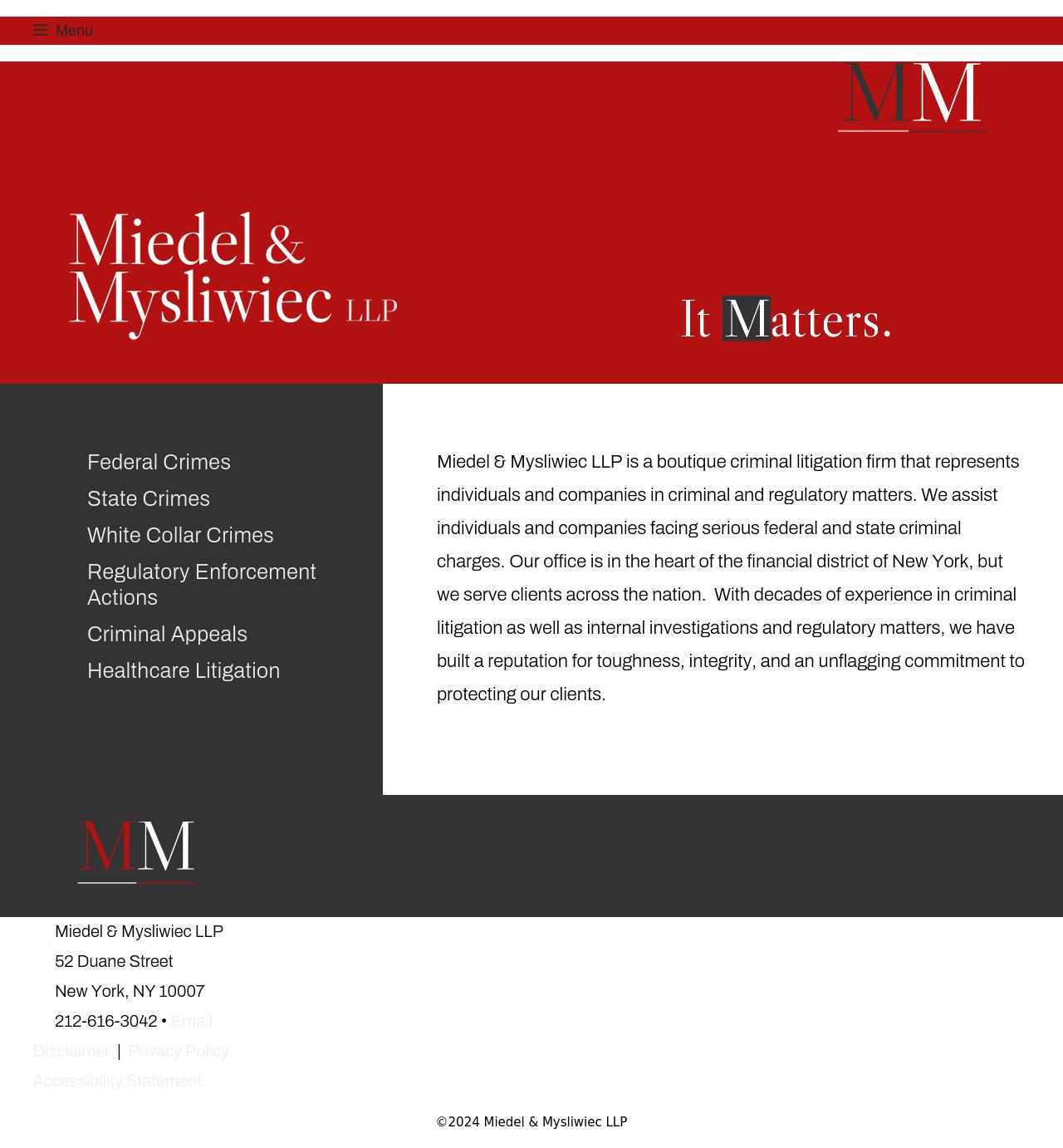 Miedel & Mysliwiec LLP - New York NY Lawyers