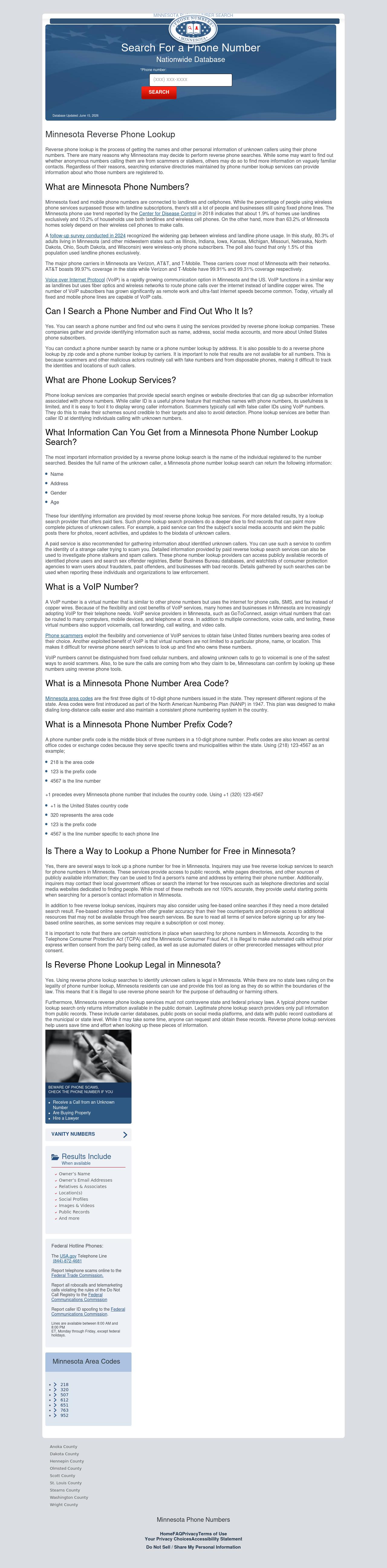 Minnesota Phone Number Search  - Bemidji MN Lawyers