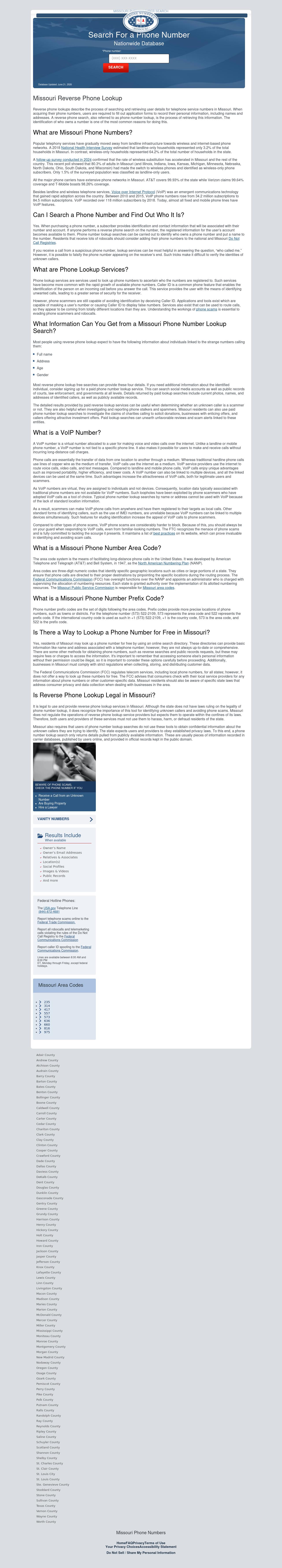 Missouri Phone Number Search - Adrian MO Lawyers