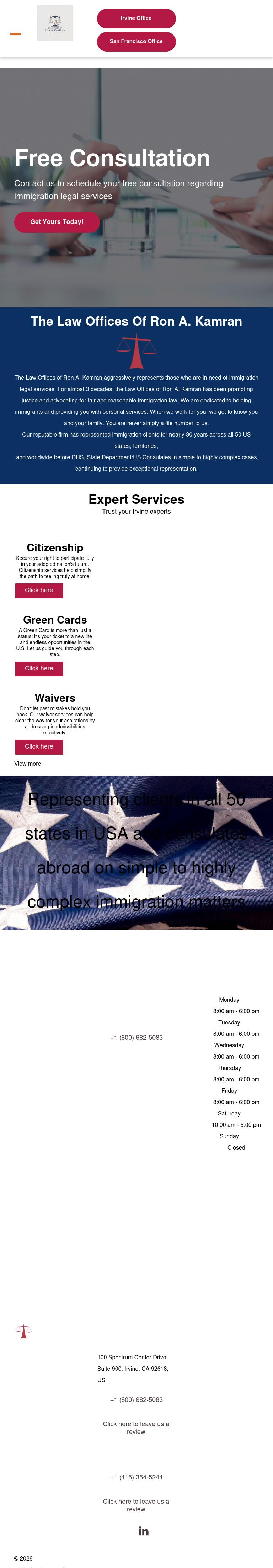 A Law Office - Ron Kamran Immigration Attorney - Orange CA Lawyers