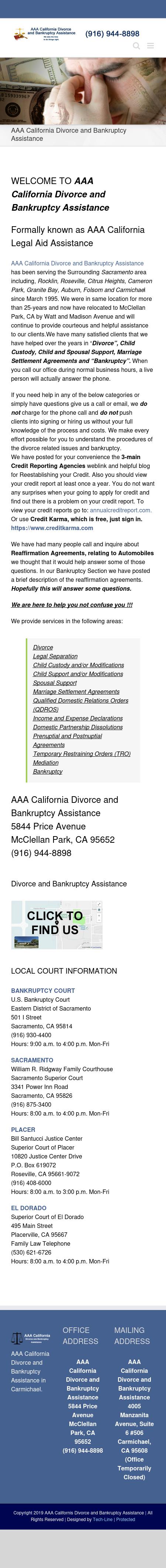 AAA California Legal Aid Assistance - Carmichael CA Lawyers