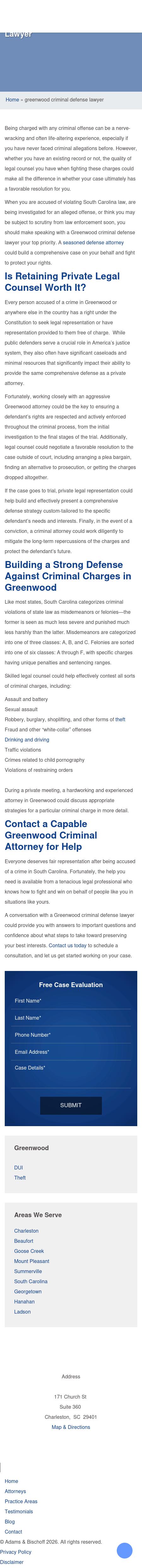 Adams & Bischoff - Greenwood SC Lawyers