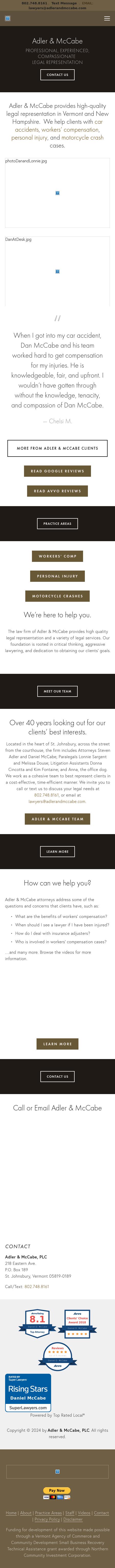 Adler & McCabe, PLC - St Johnsbury VT Lawyers