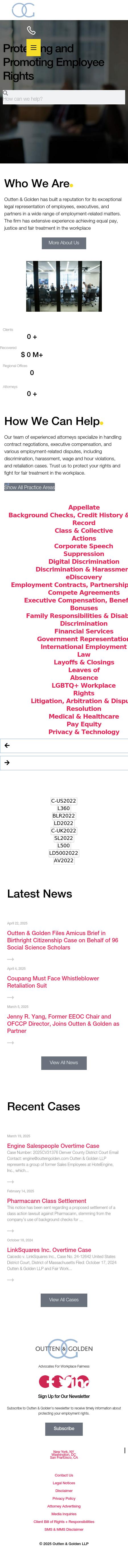 Outten & Golden LLP - Washington DC Lawyers