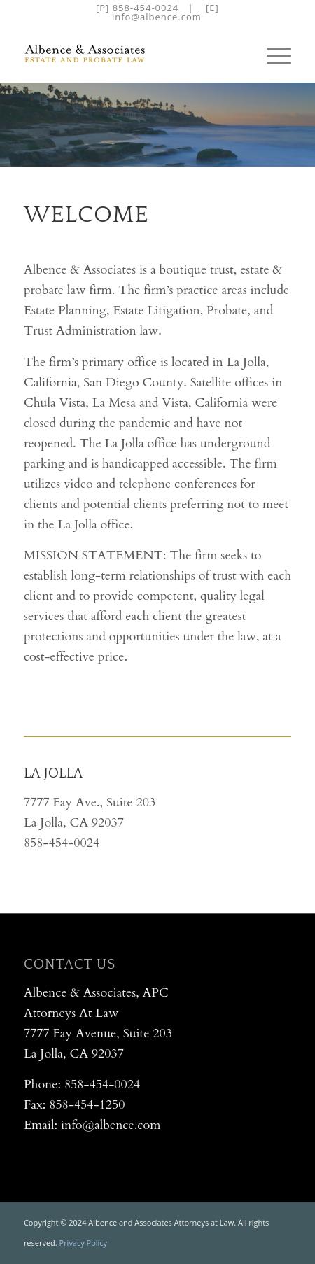 Albence & Associates - La Jolla CA Lawyers