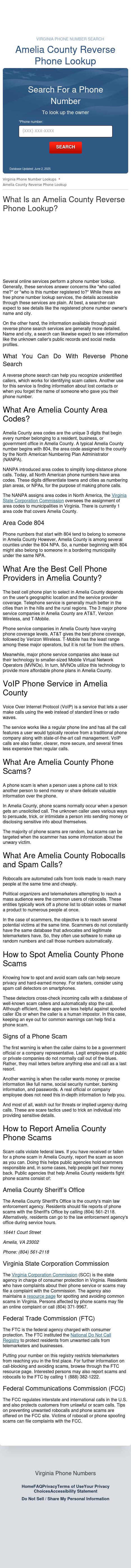 Amelia County Phone Numbers - Amelia Court House VA Lawyers